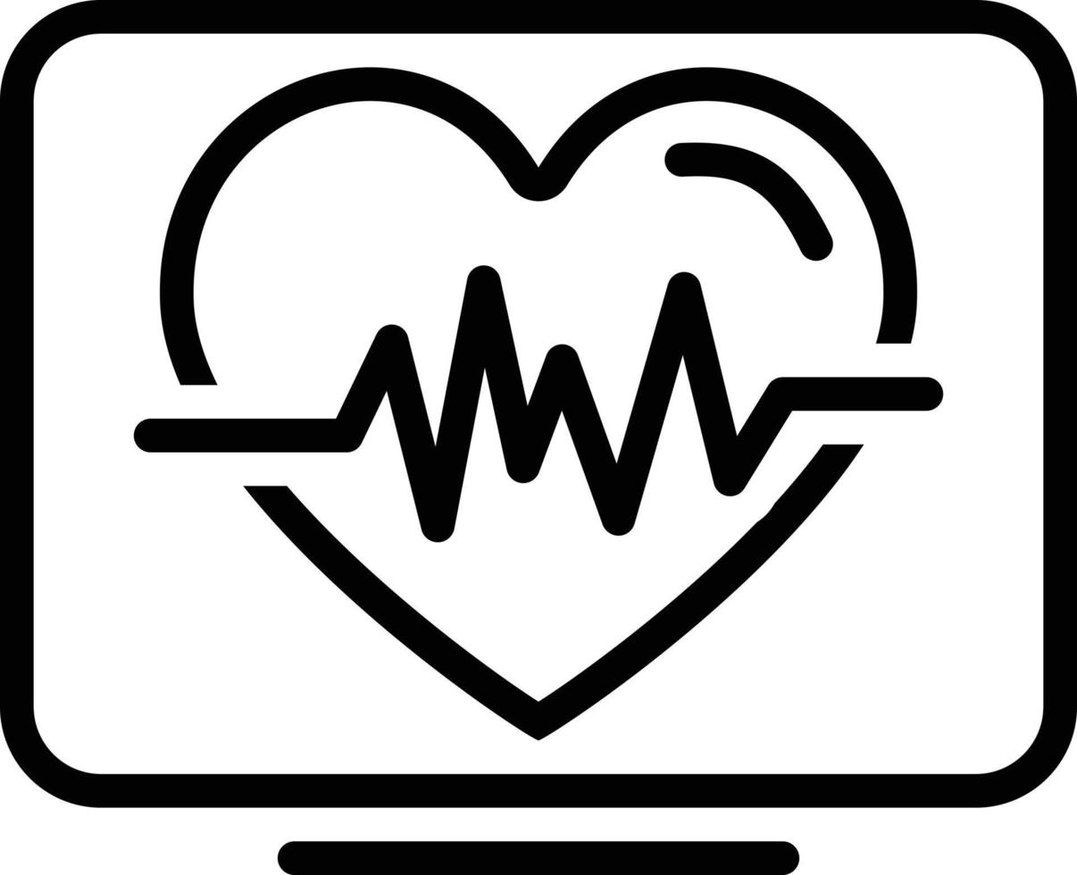 Line icon for heartbeat vector