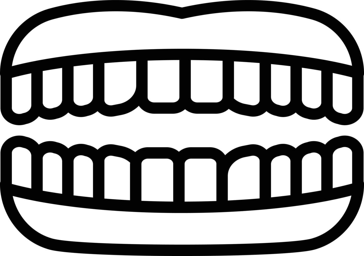 icono de línea para dientes vector