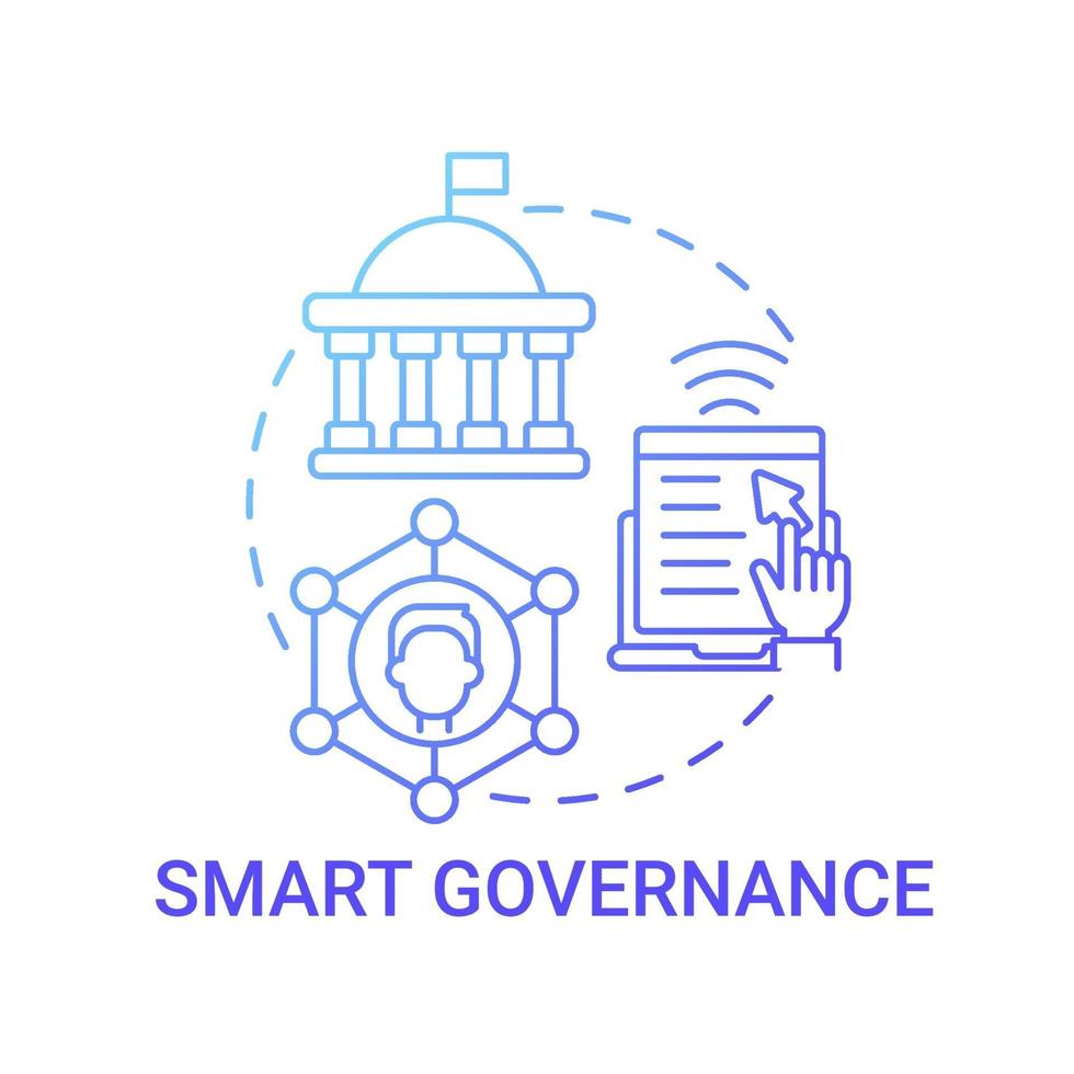 Smart governance gradient blue concept icon vector