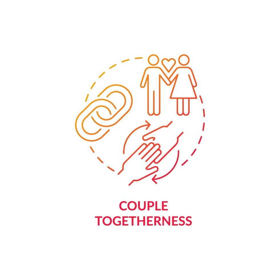 Couple togetherness red concept icon vector