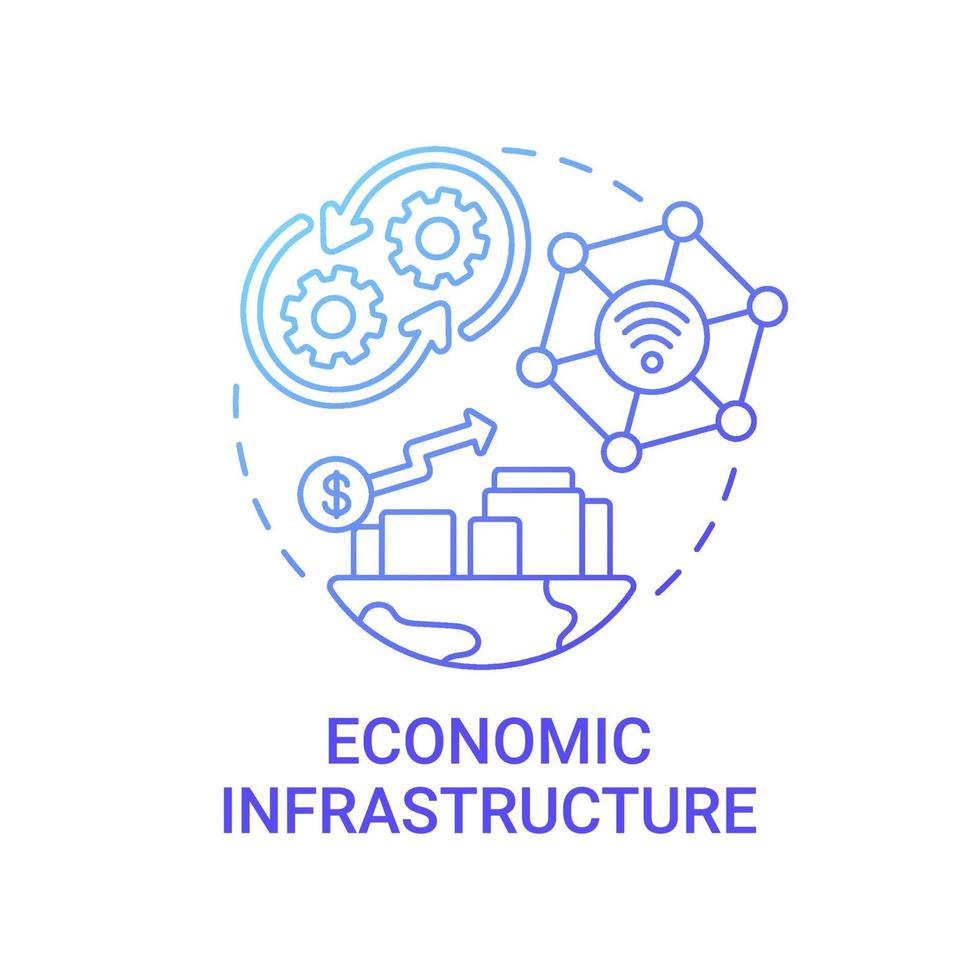 Economic infrastructure gradient blue concept icon vector