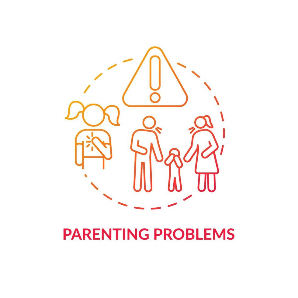 Parenting problem red concept icon vector