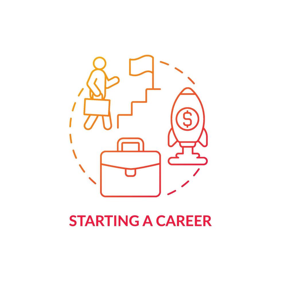 Starting a career red concept icon vector