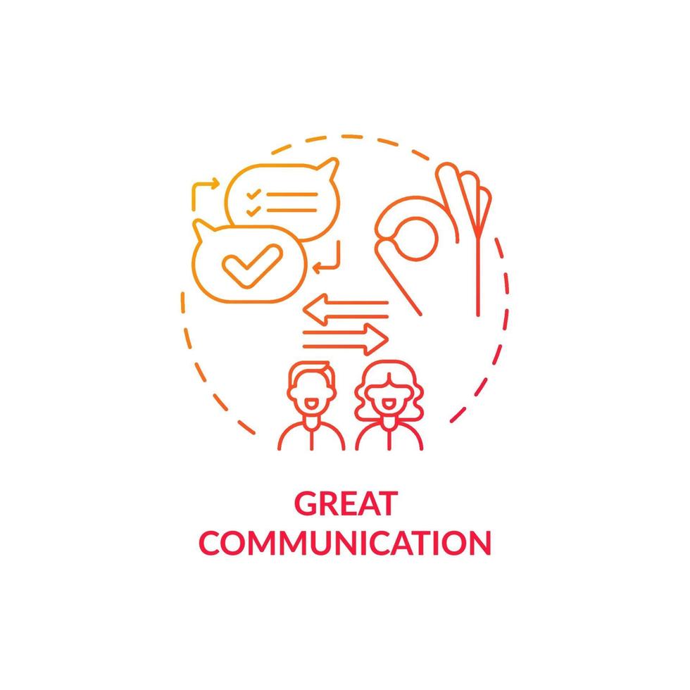 Mutual trust red concept icon vector