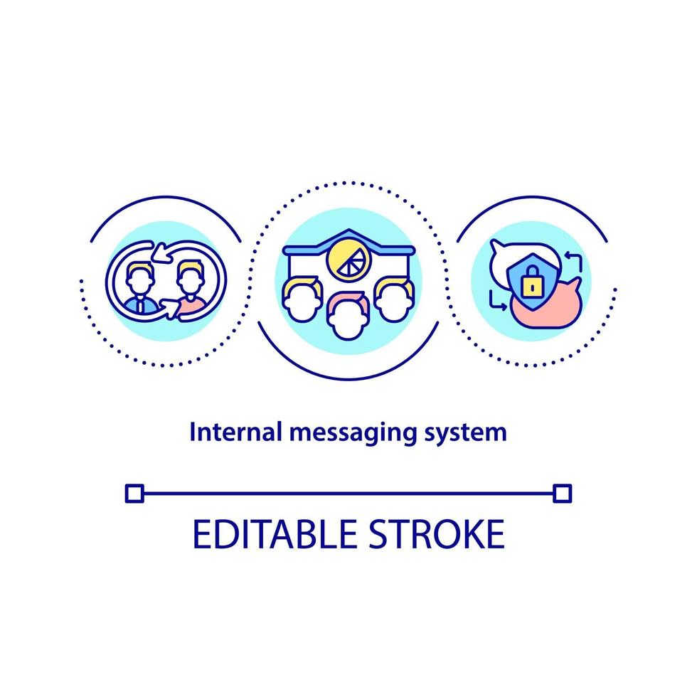 icono de concepto de sistema de mensajería interna vector