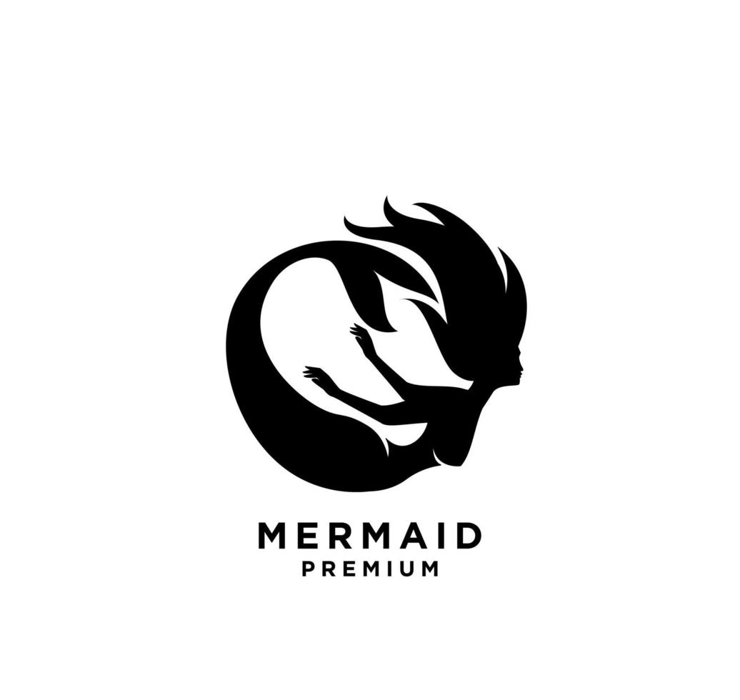 Mermaid logo icon design illustration vector