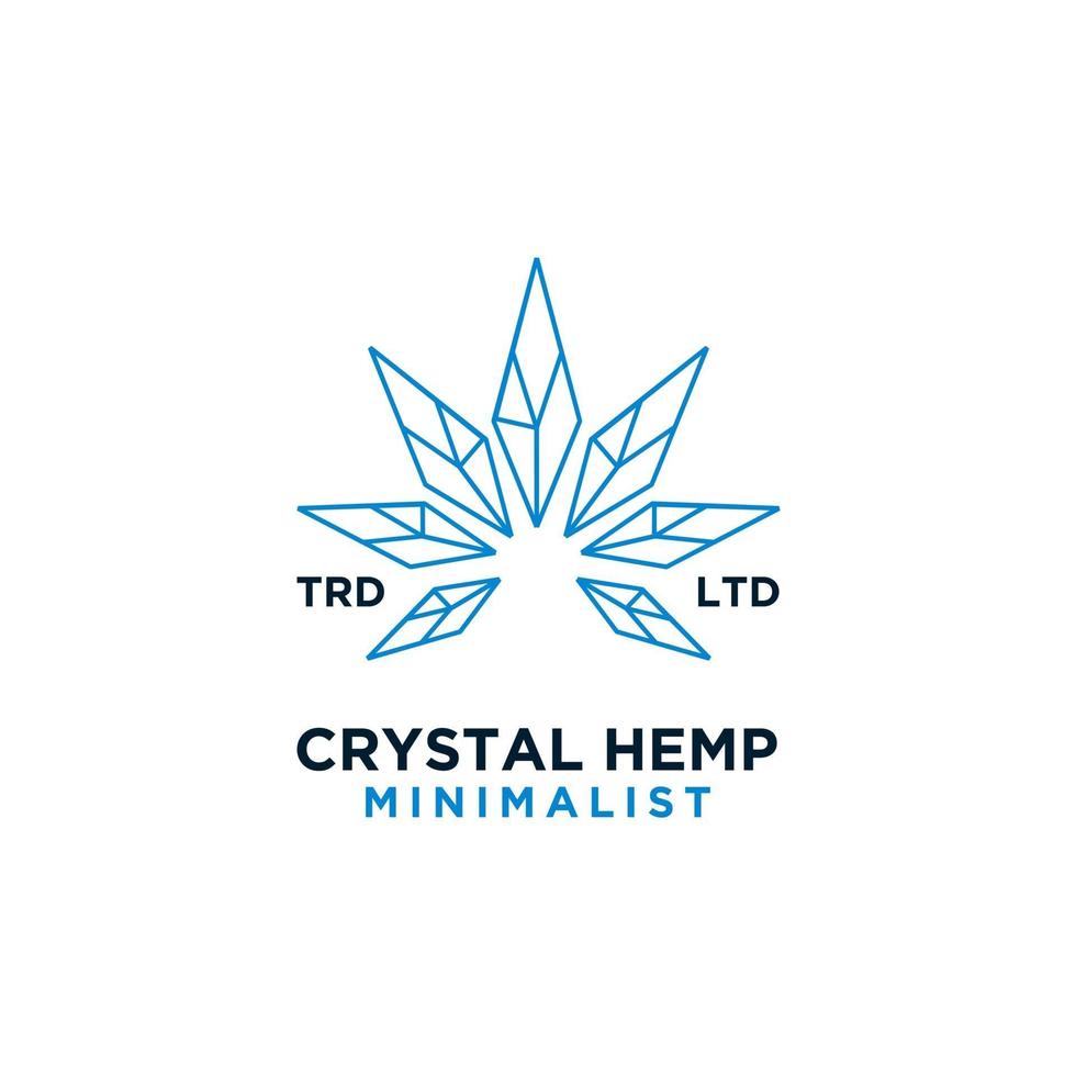 premium crystal hemp vector logo design