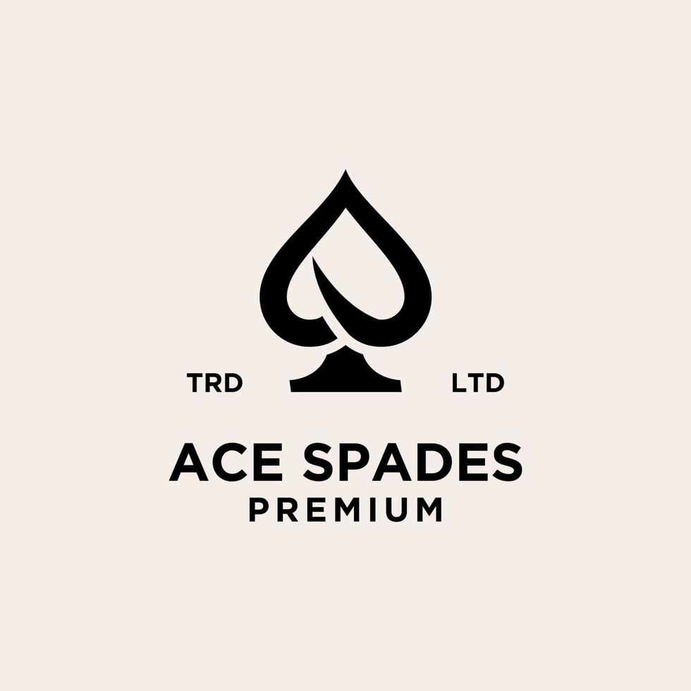 premium ace card black vector logo icon design