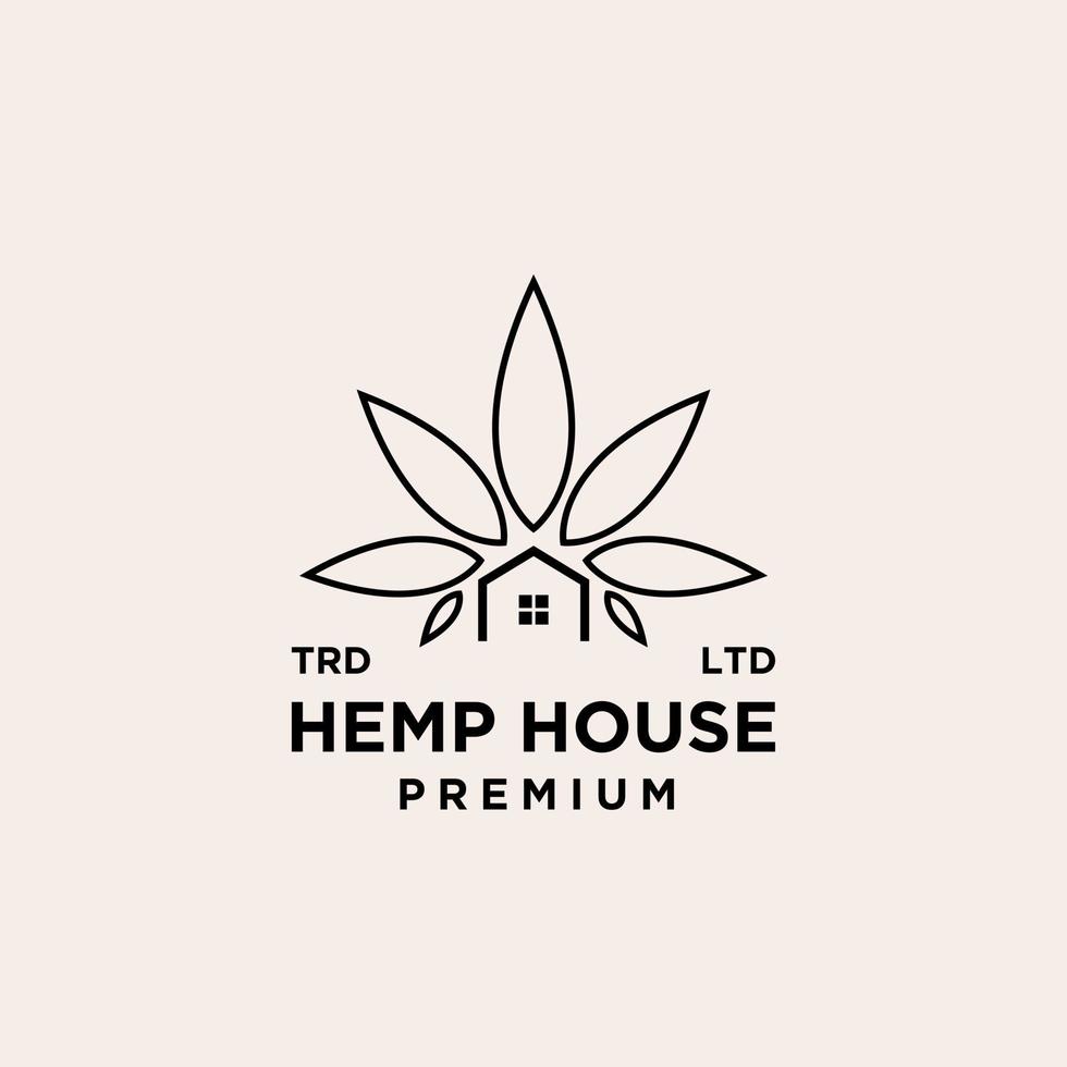 premium hemp house vector logo design