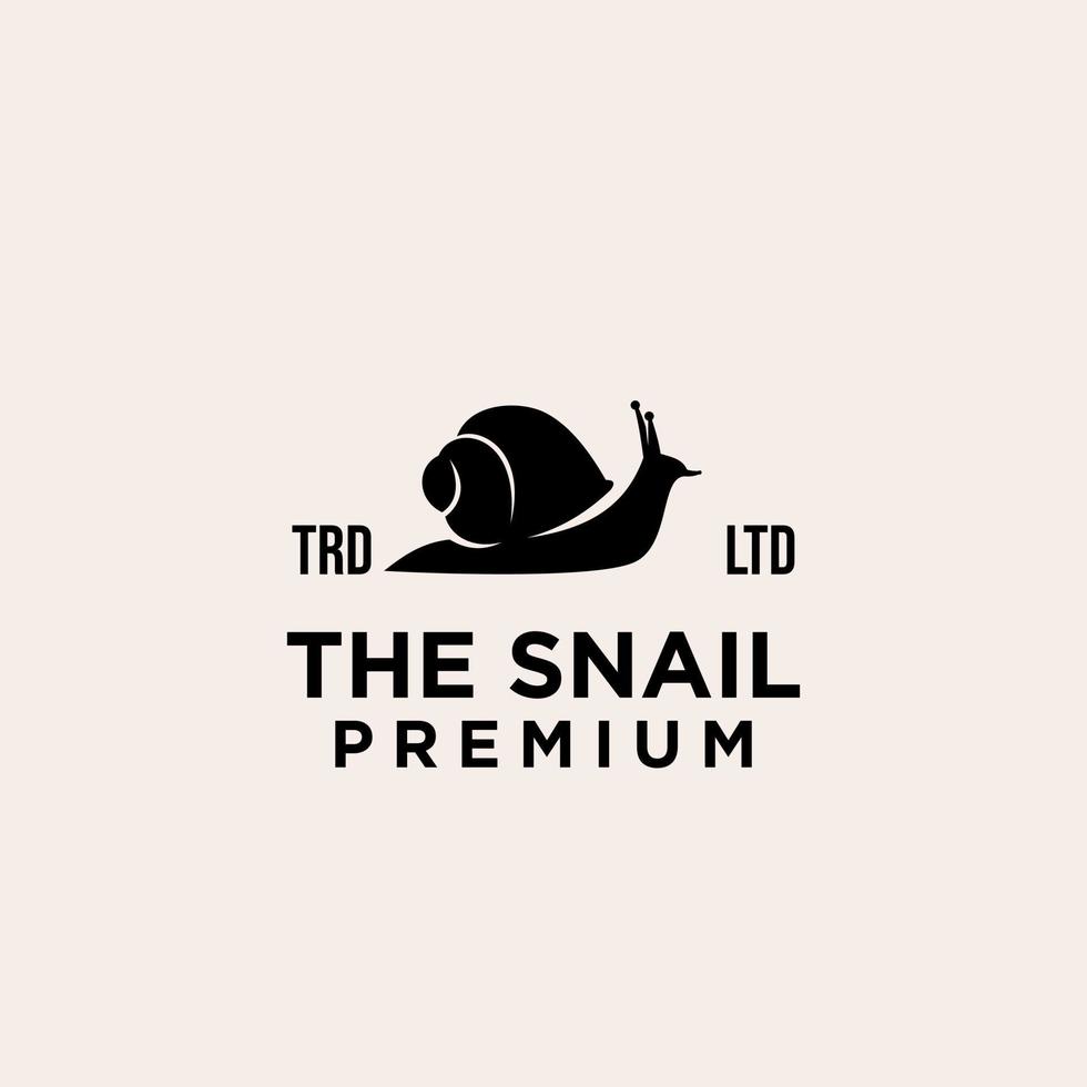 premium black snail vector logo design