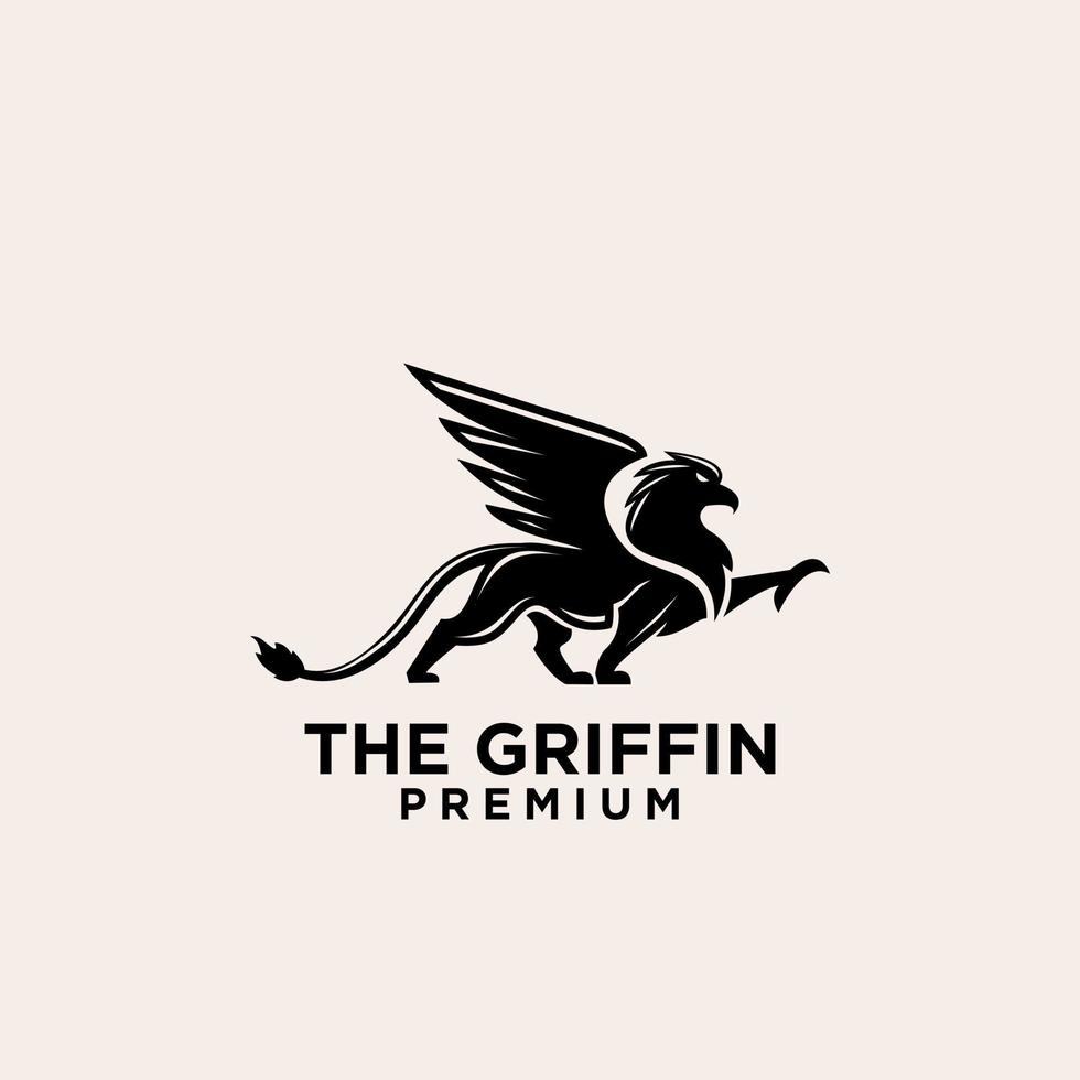 premium black griffin vector logo design