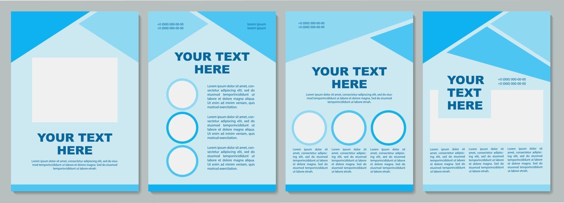 Geometric turquoise infromational brochure template vector