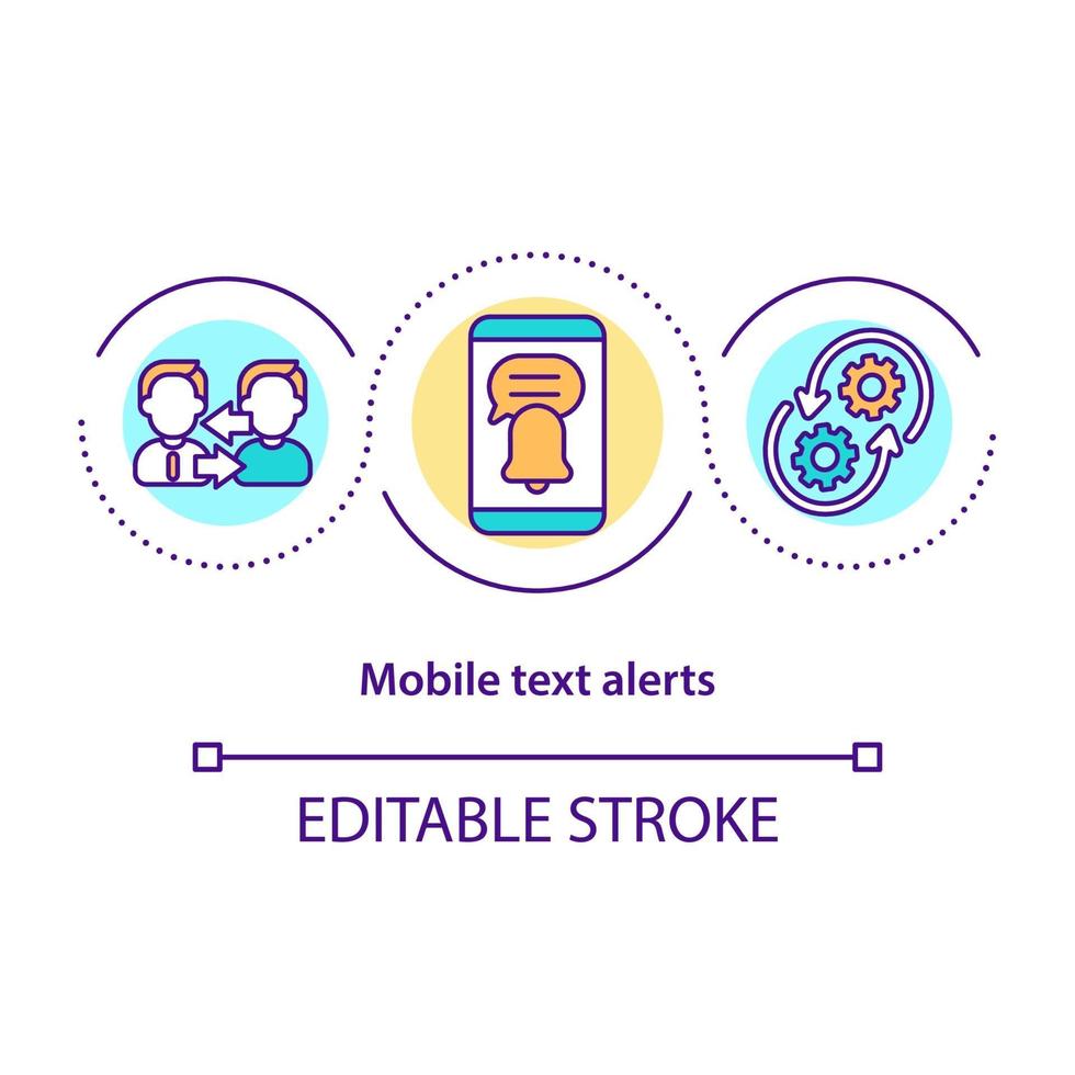 Mobile text alert concept icon vector