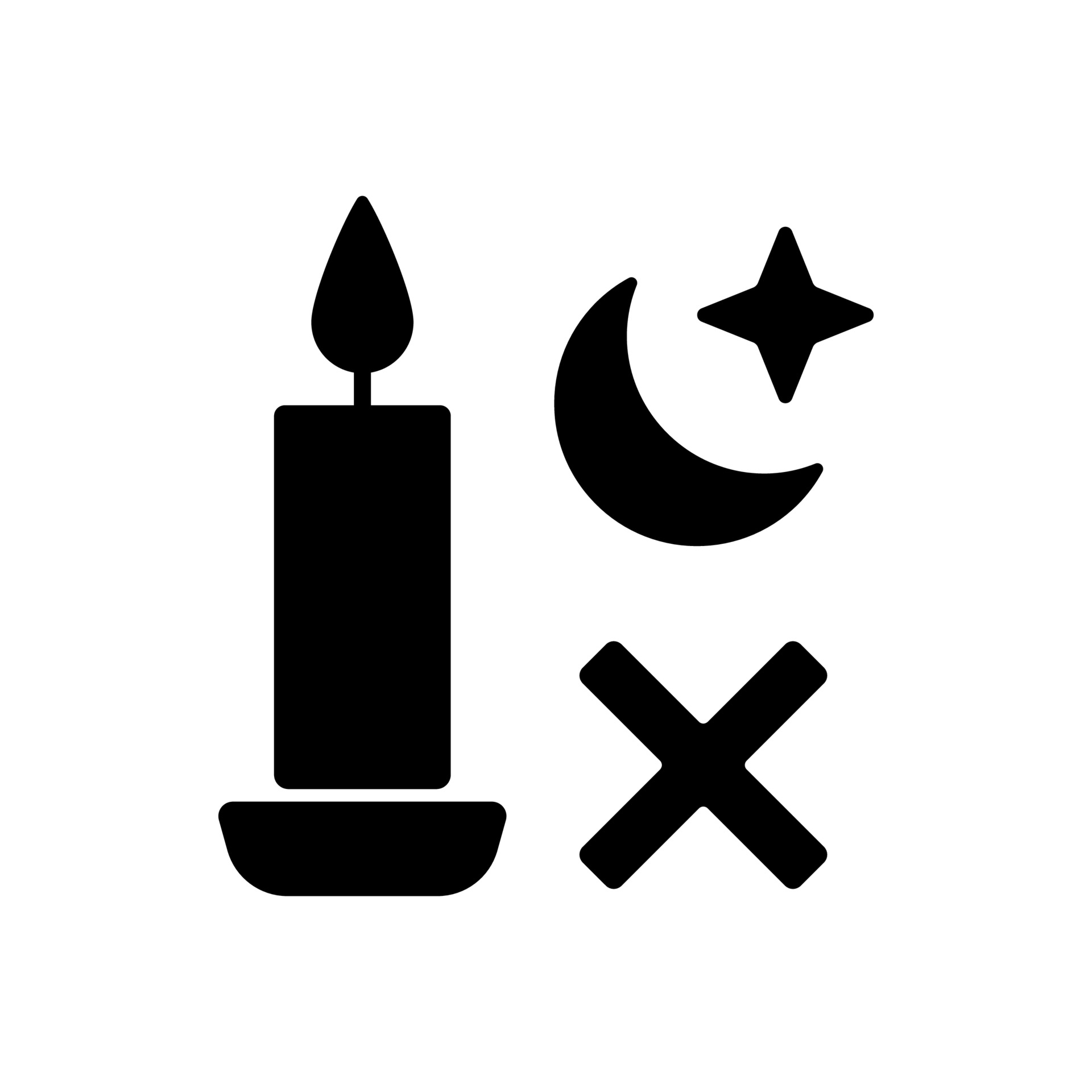 Never use candle while sleeping black glyph manual label icon 3329907 Vector Art at Vecteezy