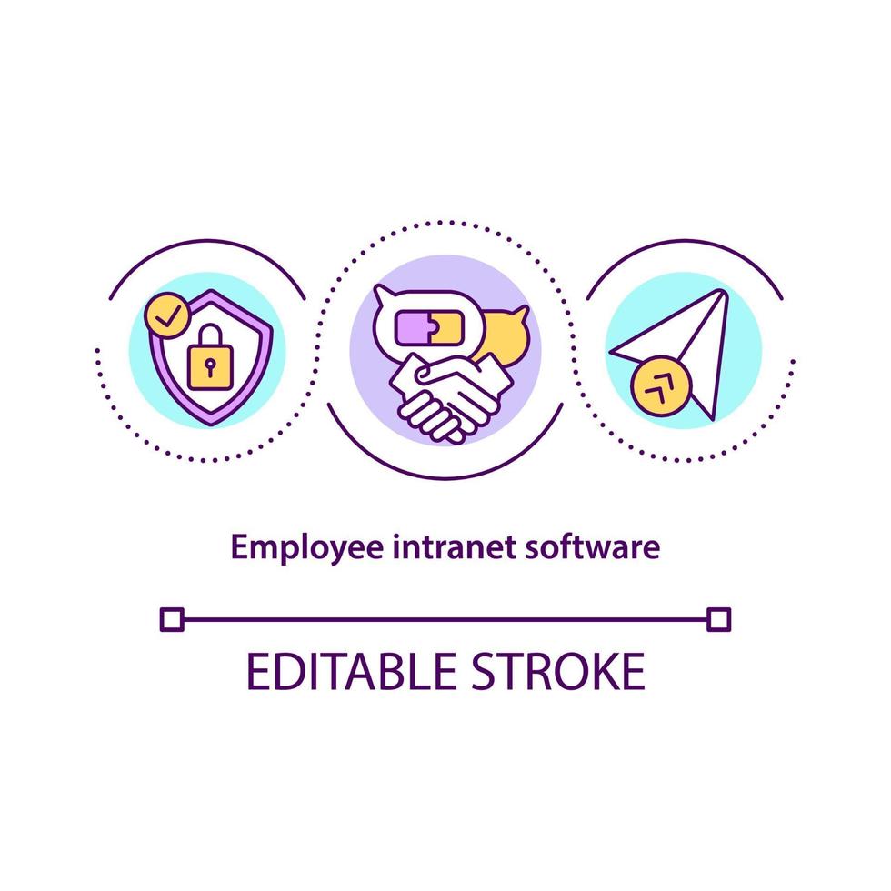 Employee intranet software concept icon vector