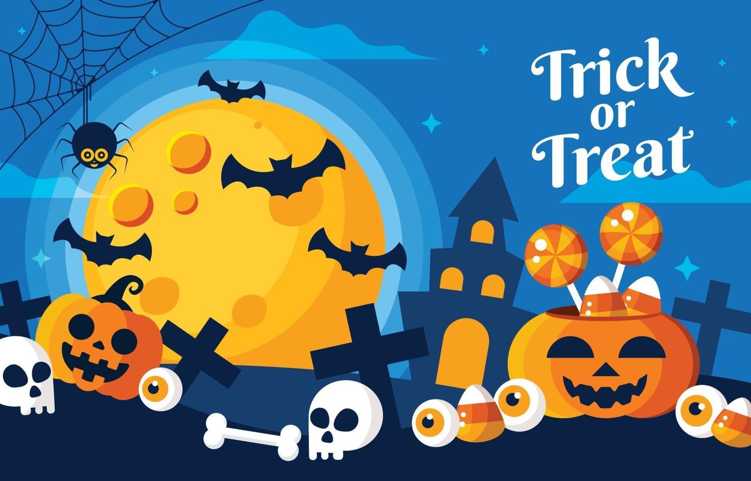 Trick or Treat Halloween Concept vector