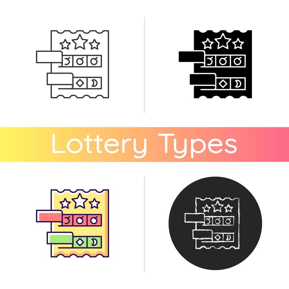 Break open lottery ticket icon vector