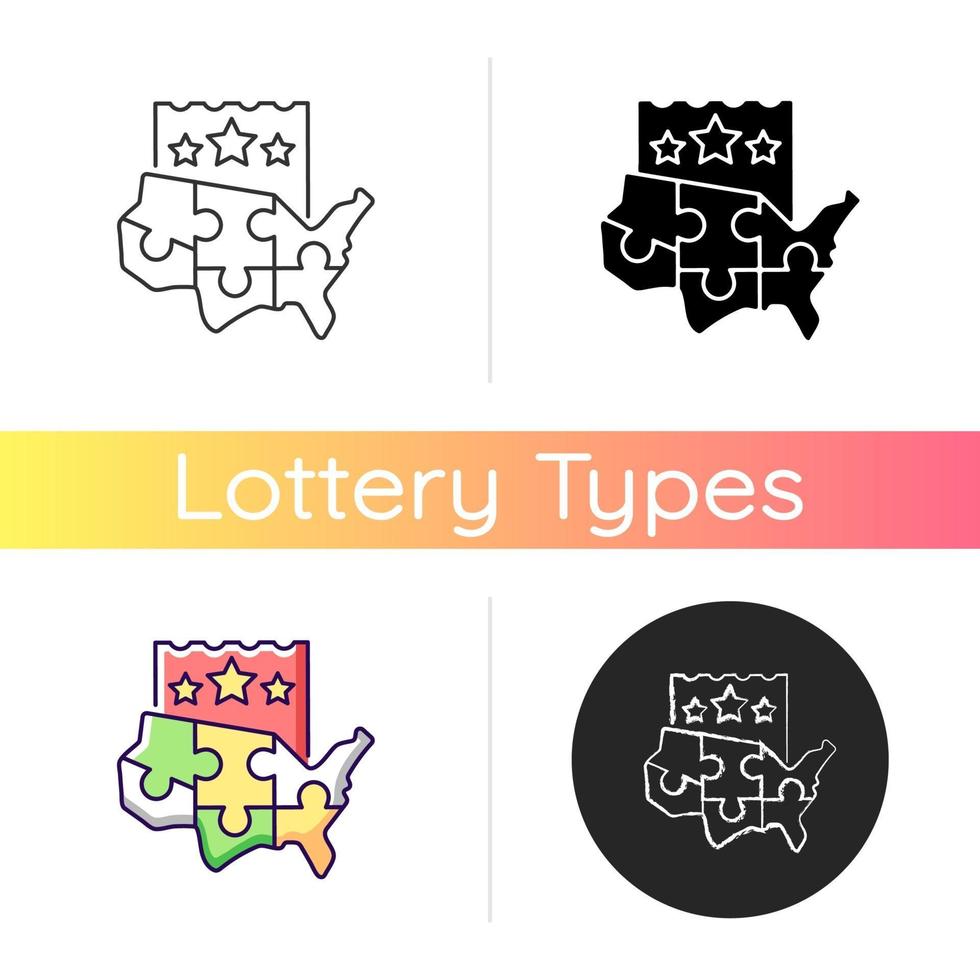 Multi-state lottery games icon vector