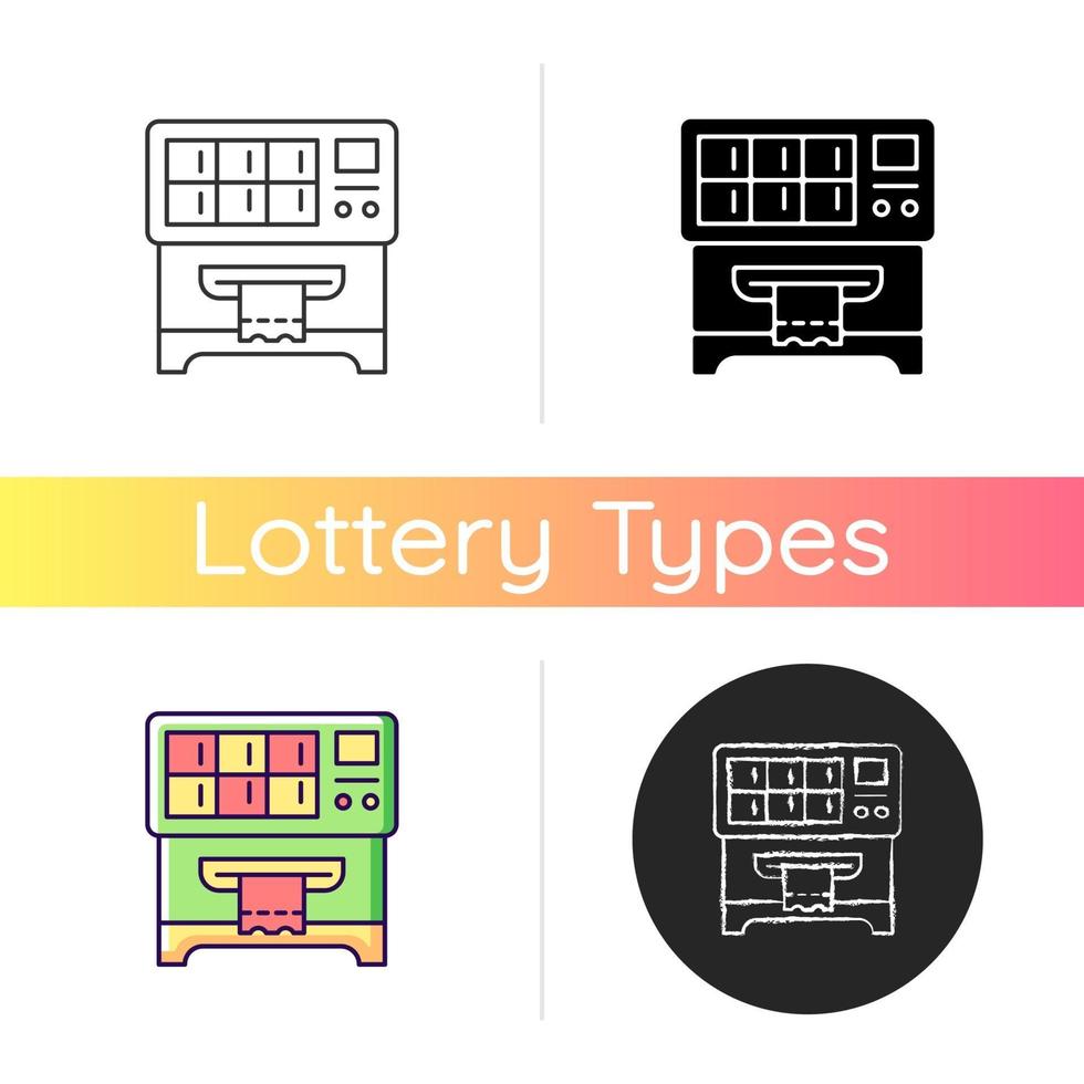 Lottery ticket vending machine icon vector