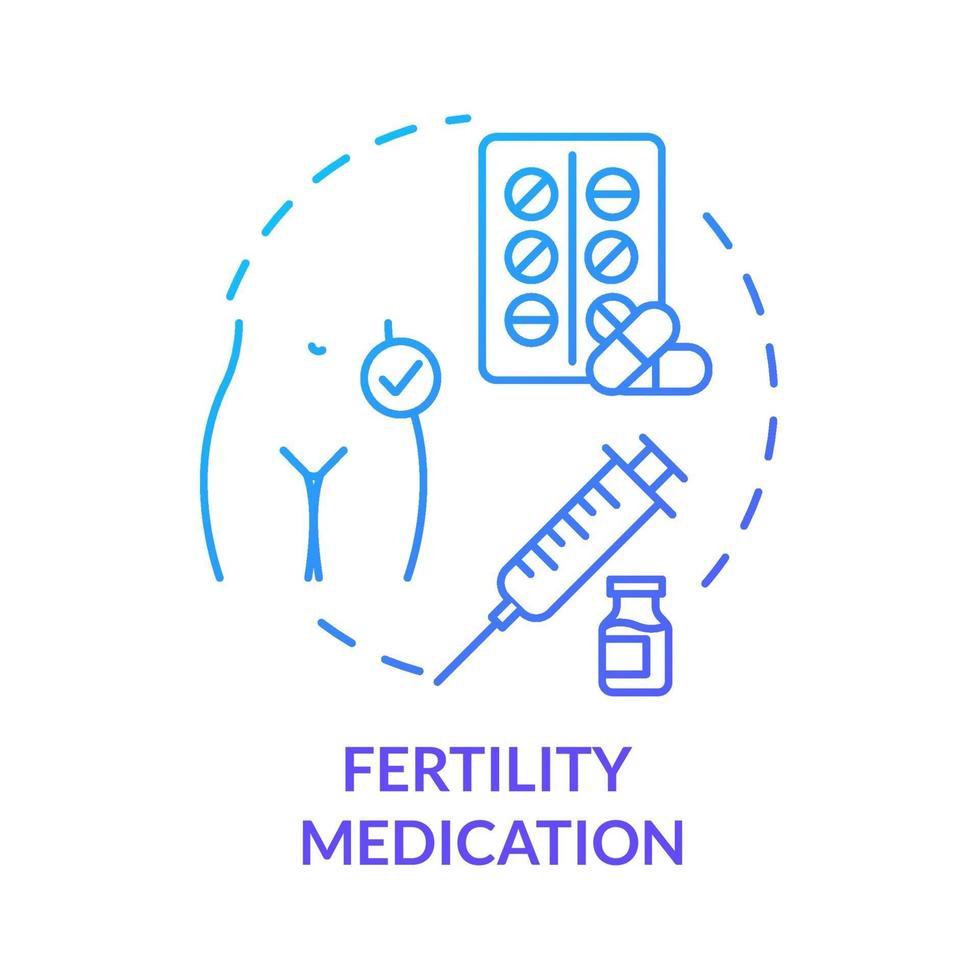 icono de concepto azul de medicamentos para la fertilidad vector