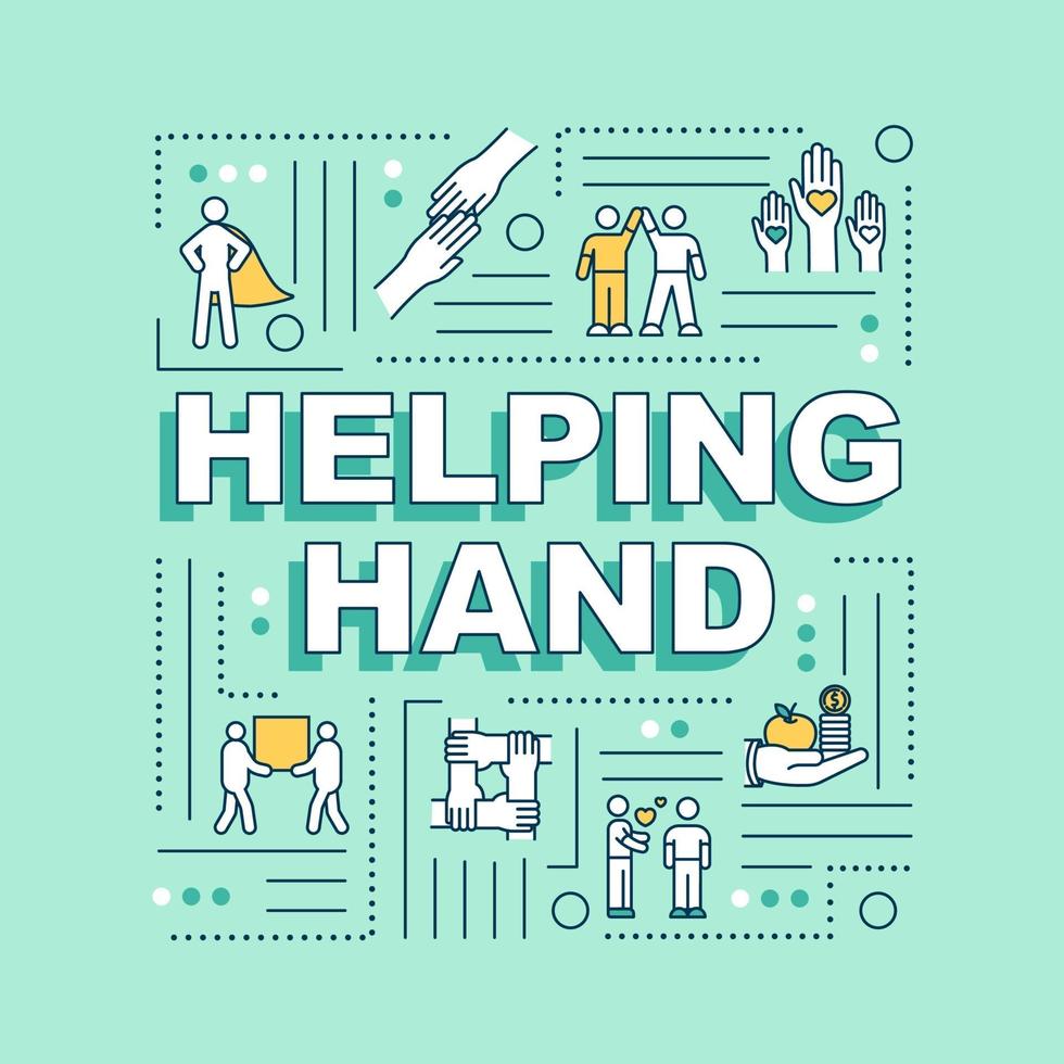 Helping hand word concepts banner vector