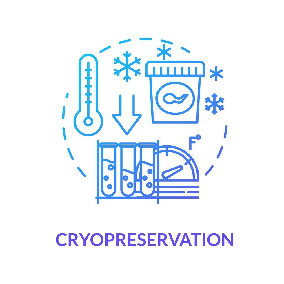 Cryopreservation blue concept icon vector