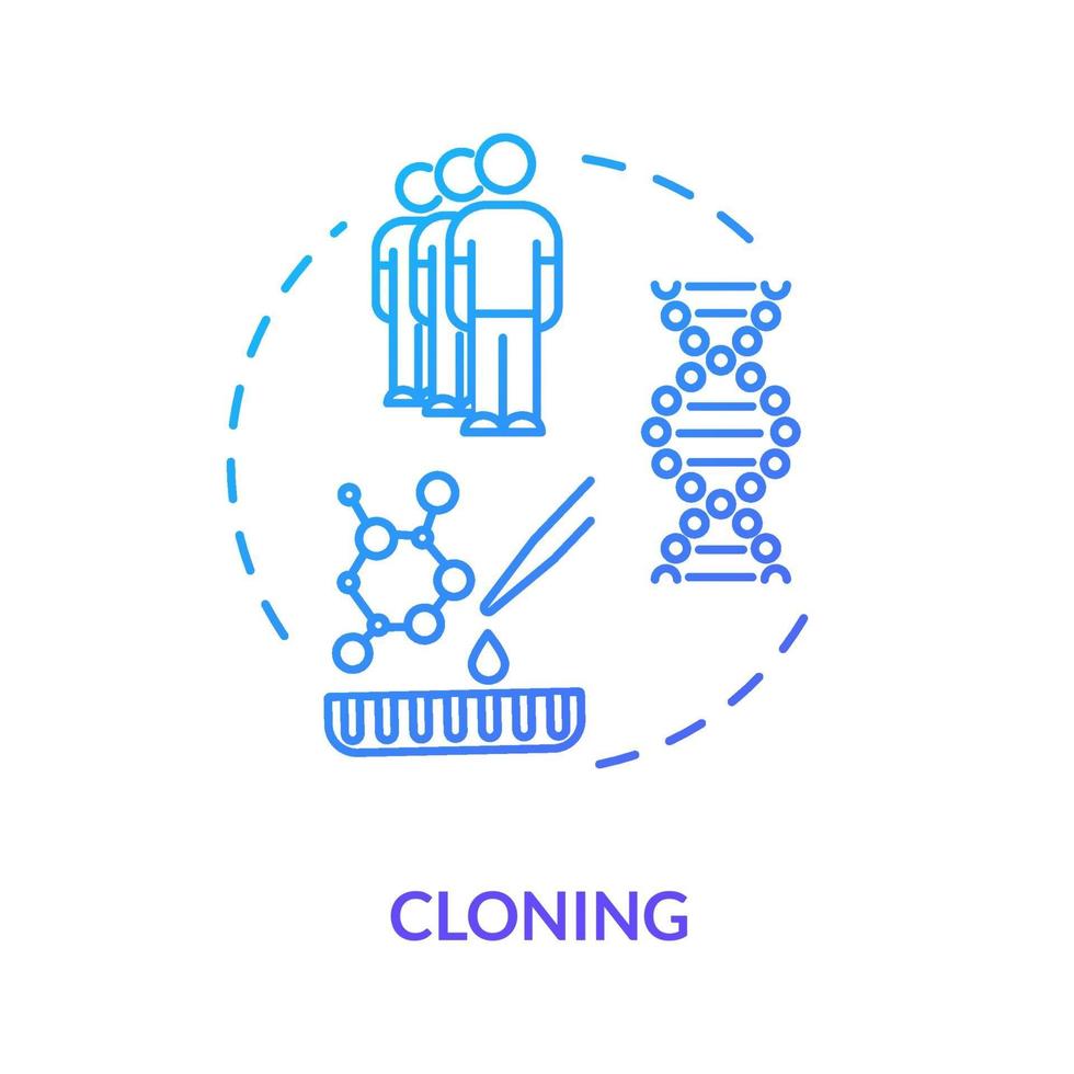 Cloning blue concept icon vector