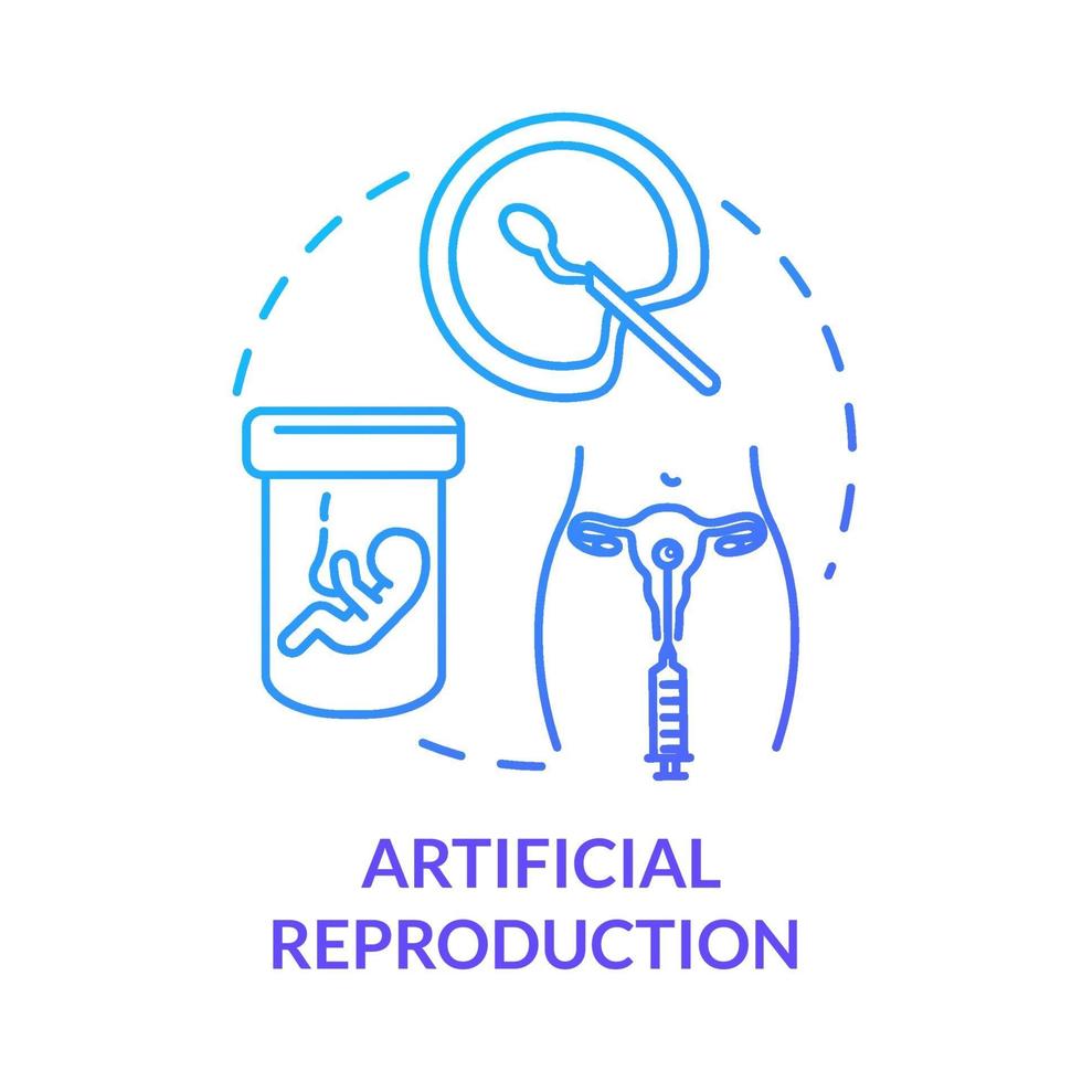 Artificial reproduction blue concept icon vector