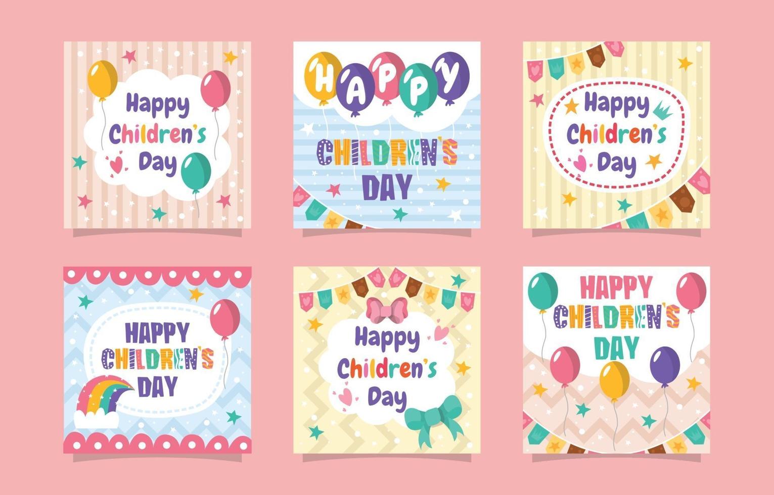 Happy Children's day Cute Social Media Post vector