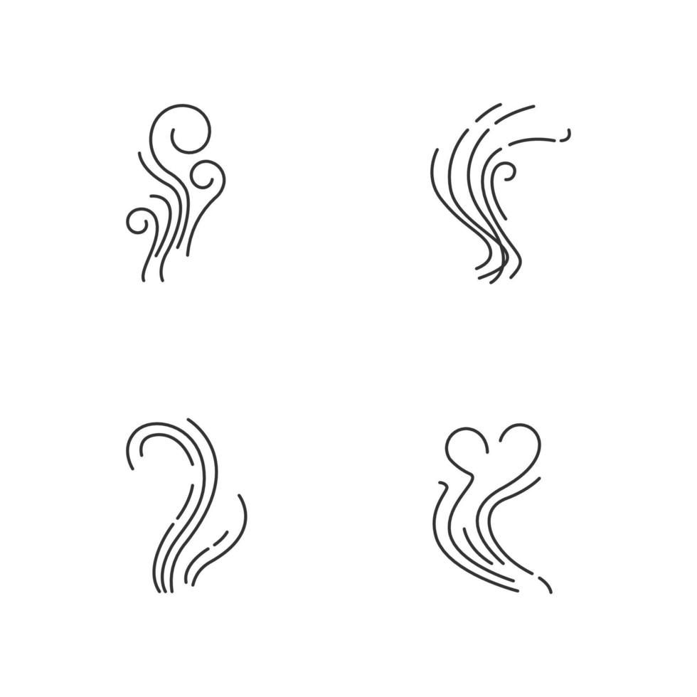 Good and bad smell pixel perfect linear icons set vector