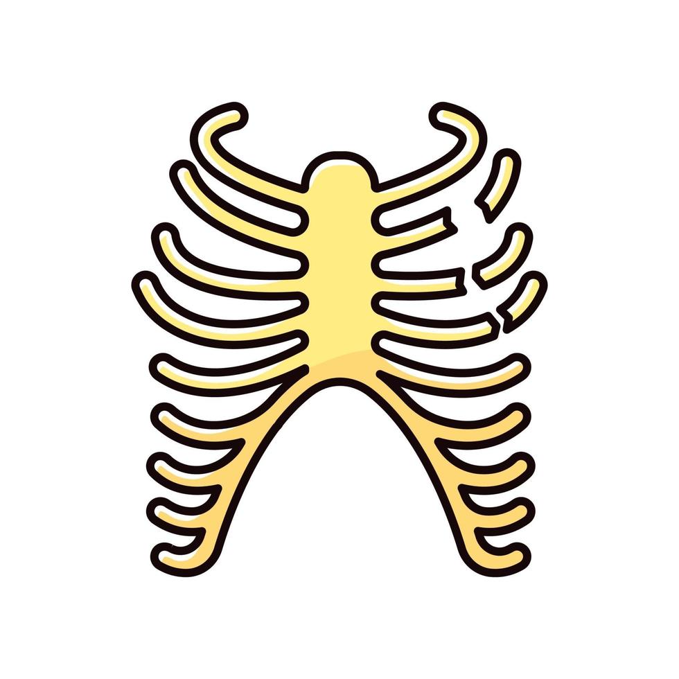 Rib fracture RGB color icon vector