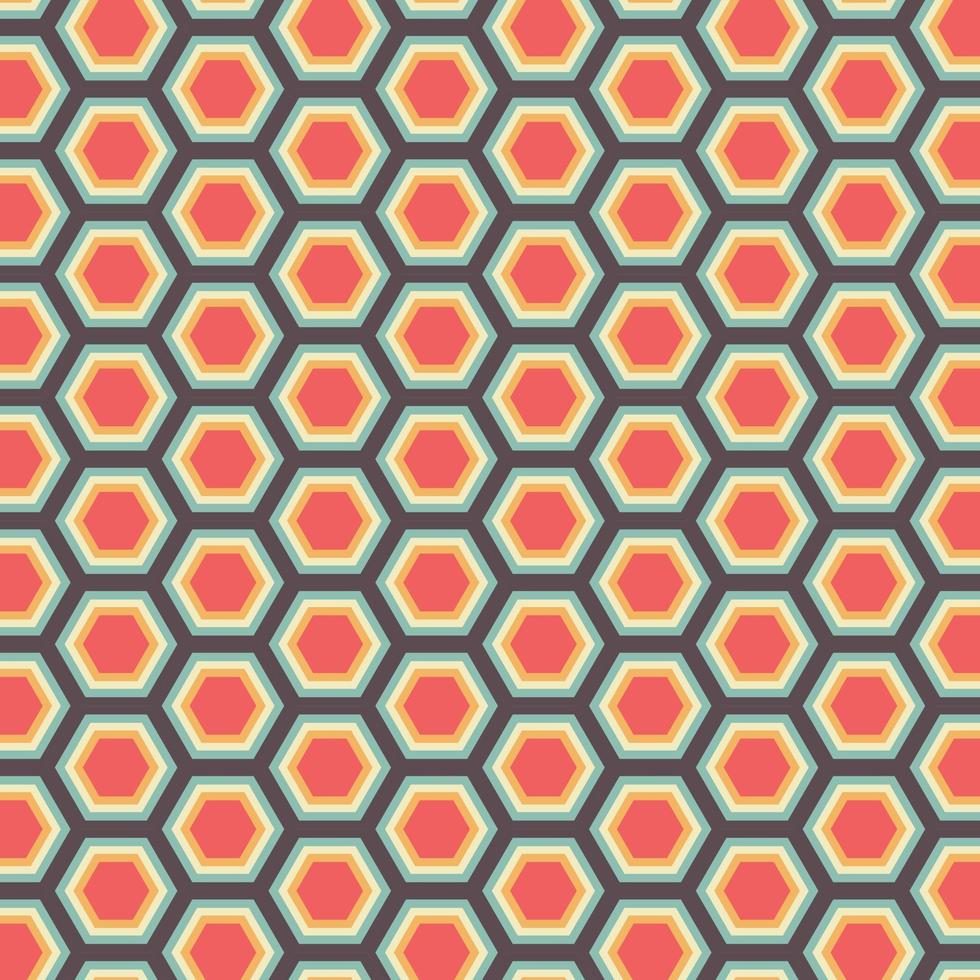 hexagonal retro color seamless pattern perfect for background vector