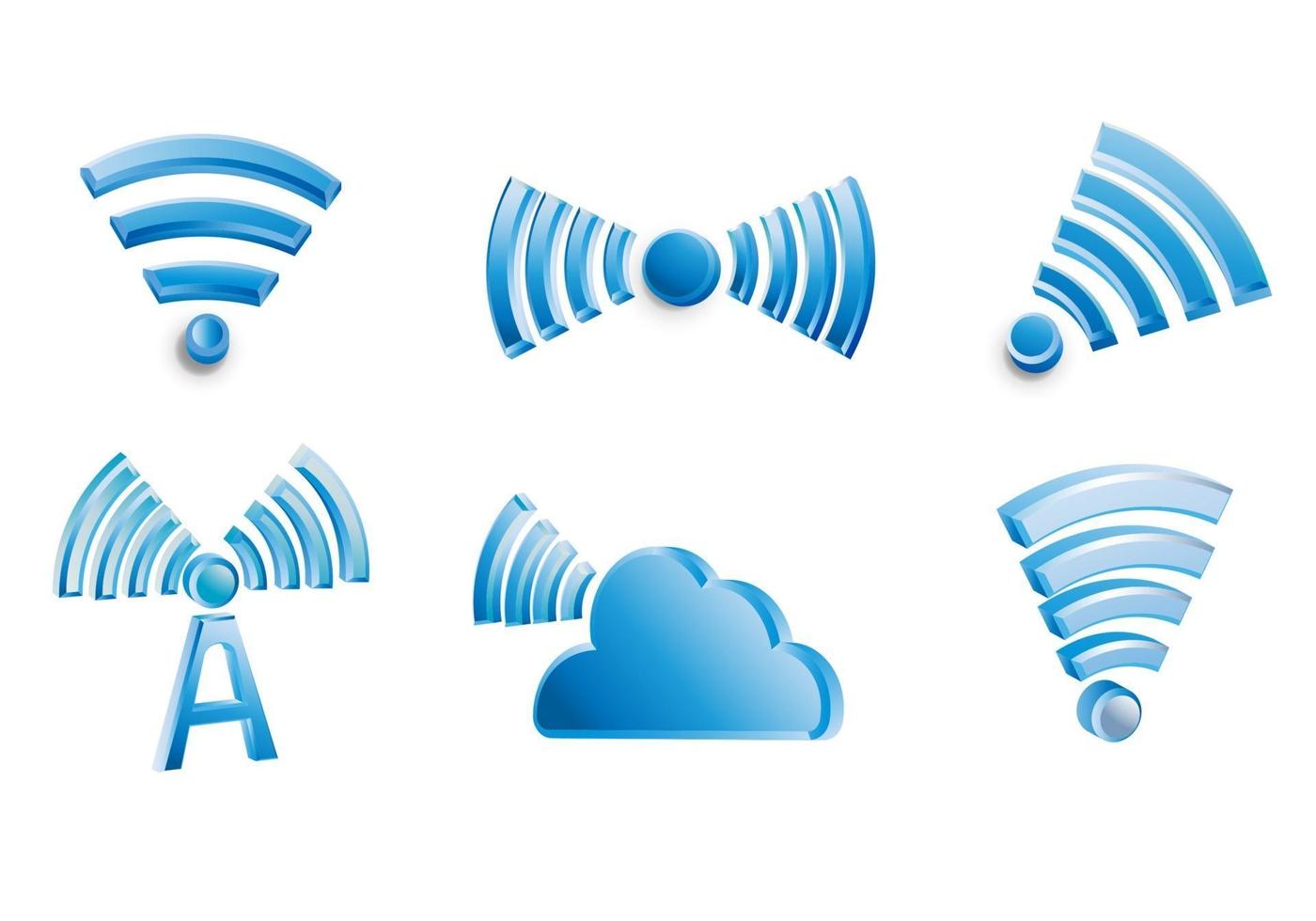 3d element icon wifi network vector