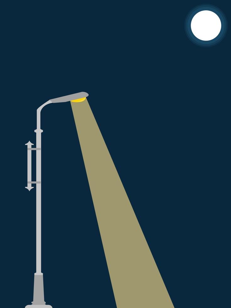 Lonely City light With Moon vector