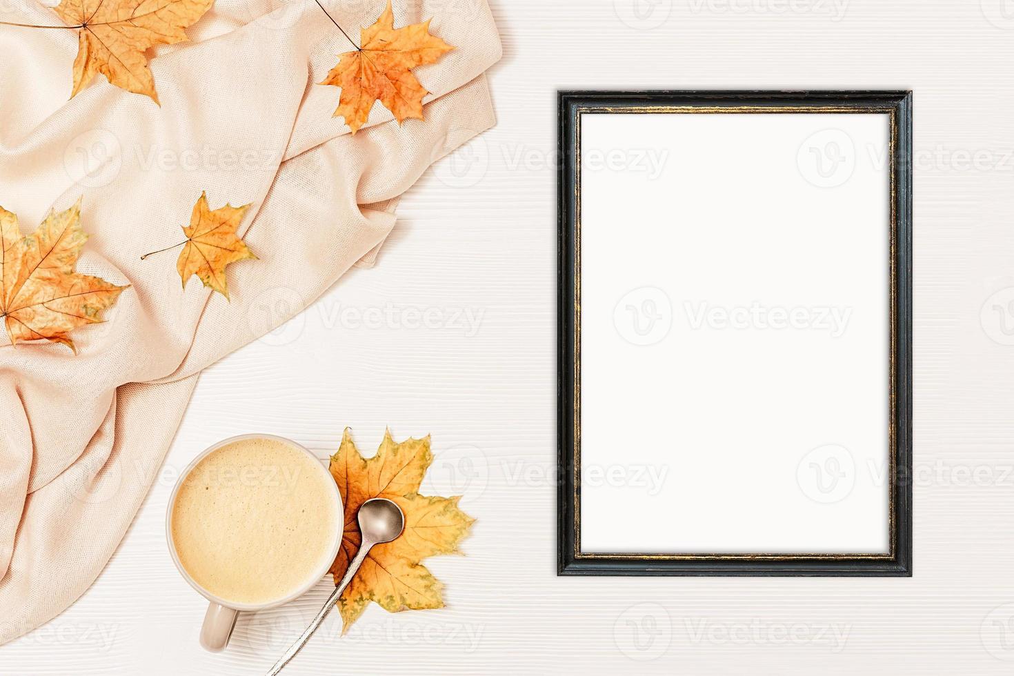 Autumn mockup with black frame A4 - 183 photo