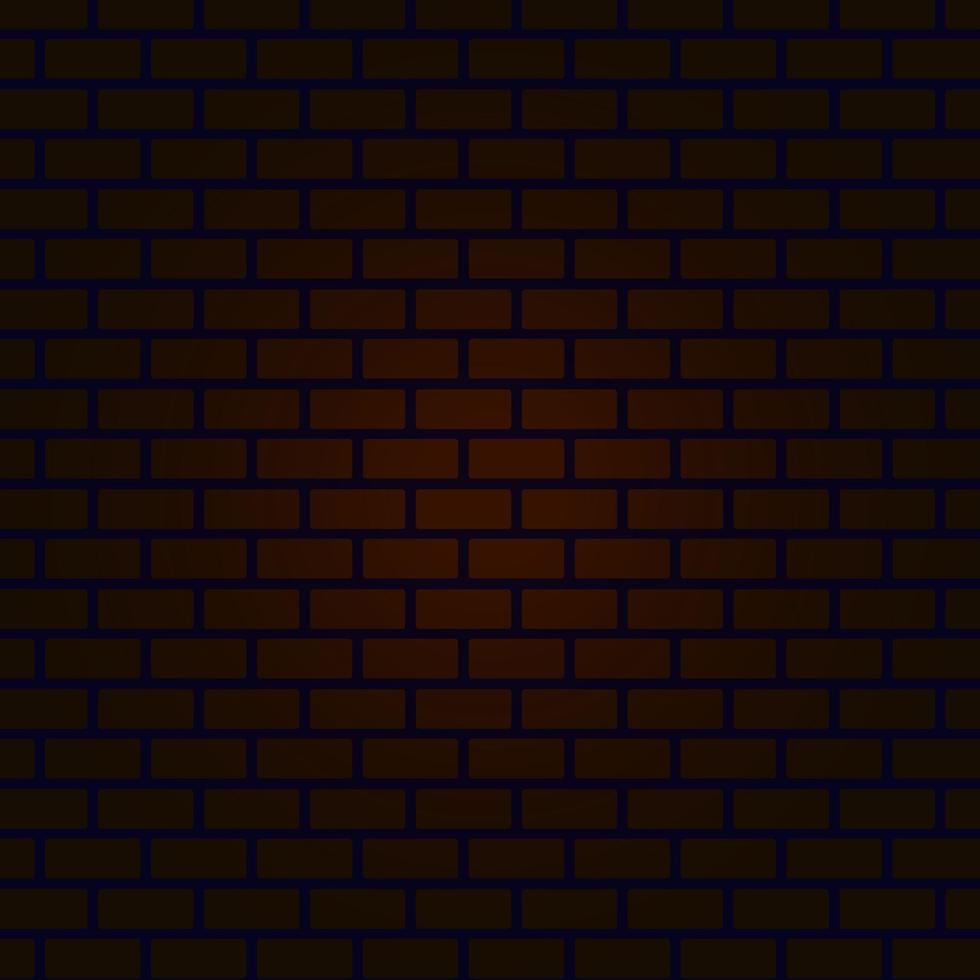 Nightly brown brick wall. Vector illustration.