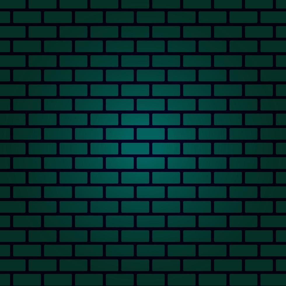 pared de ladrillo verde nocturno. ilustración vectorial. vector