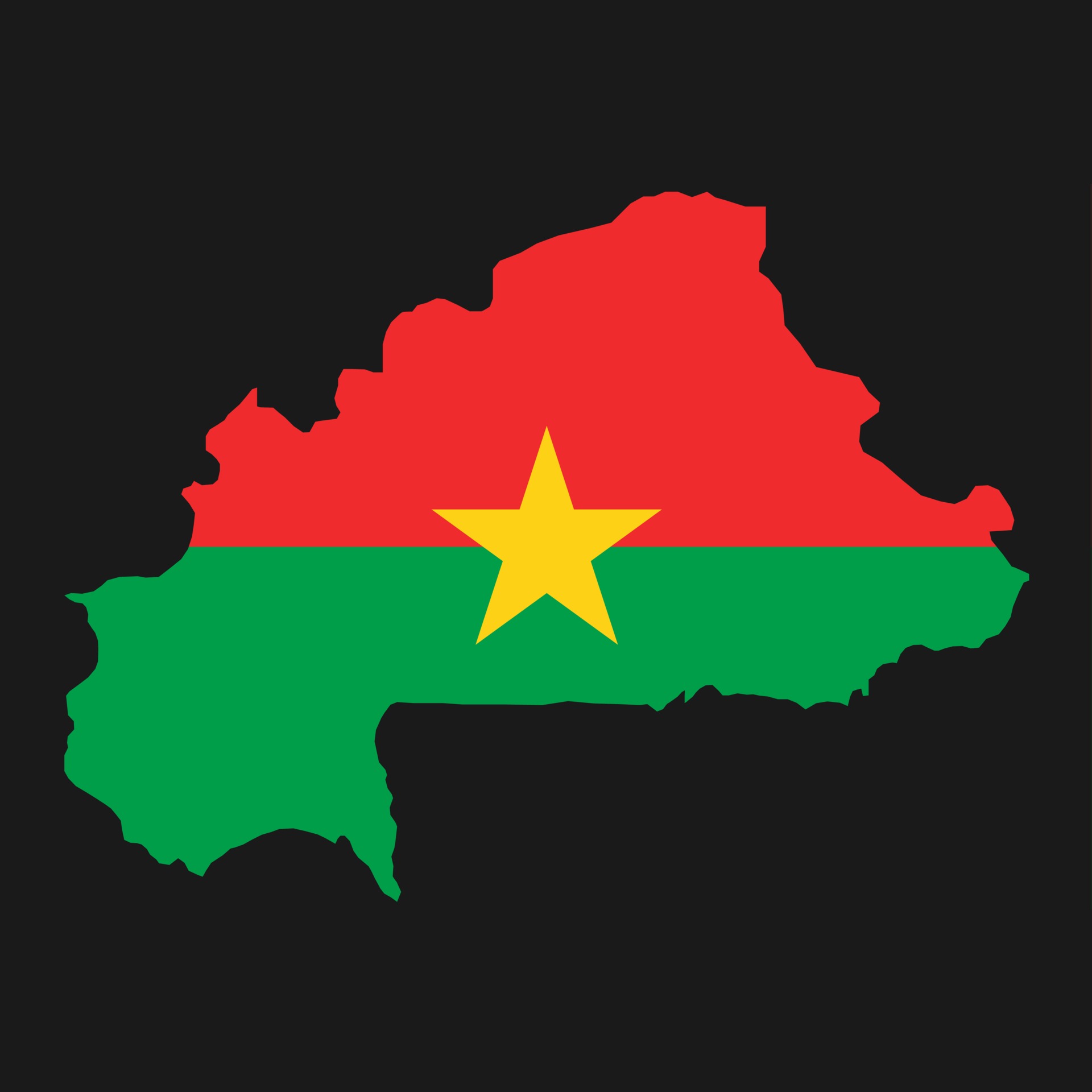 Burkina Faso Marked with a Flag on the Map Stock Image - Image of flag,  land: 137427203