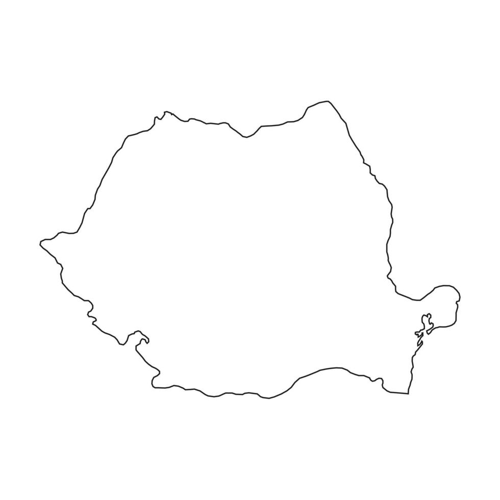 Ilustración vectorial del mapa de Rumania sobre fondo blanco. vector