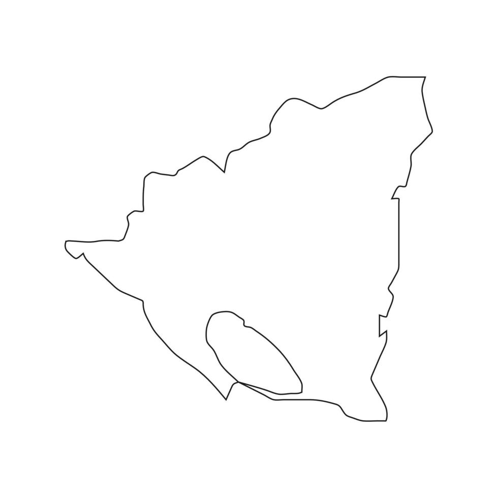Mapa de Nicaragua sobre fondo blanco. vector