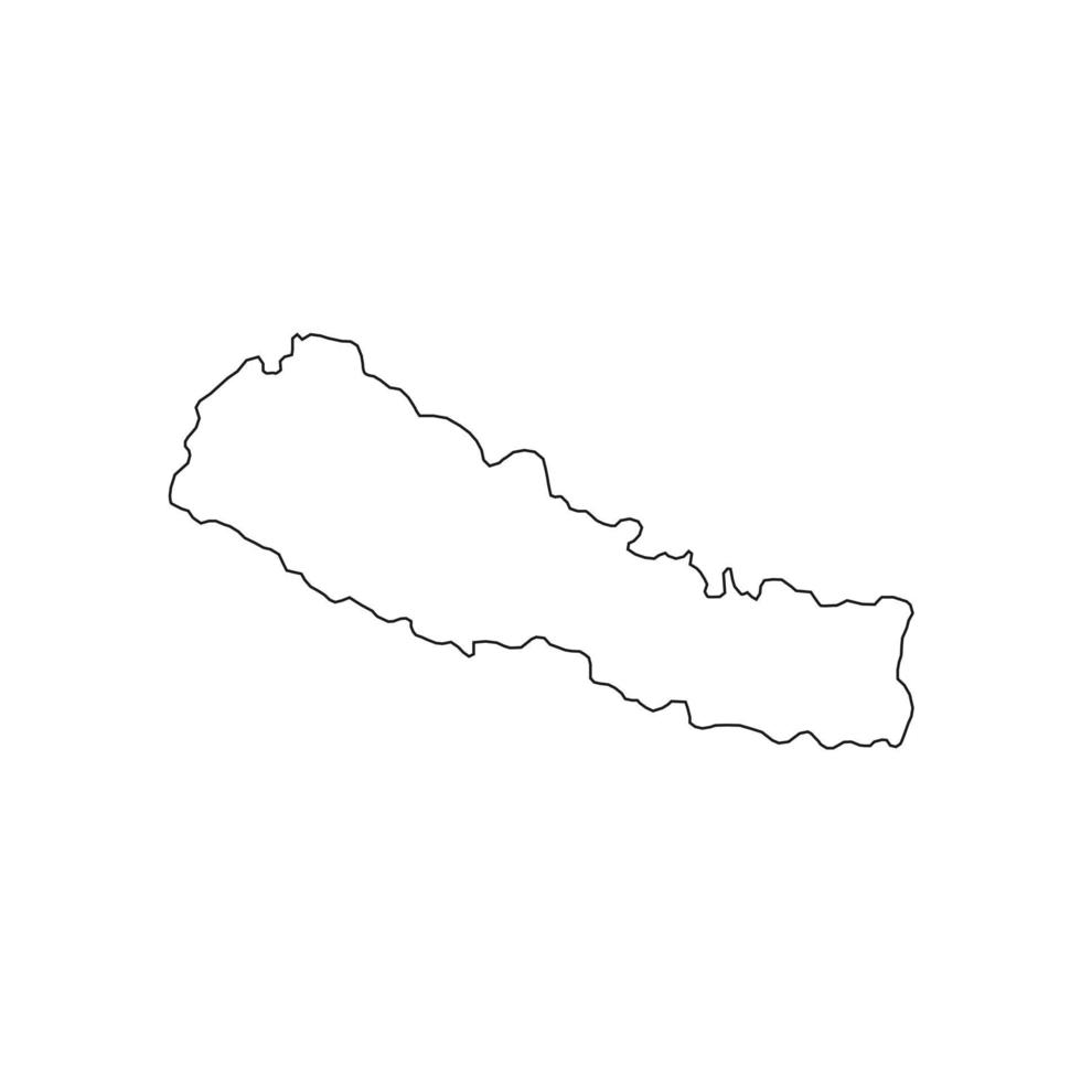 Vector Illustration of the Map of Nepal on White Background