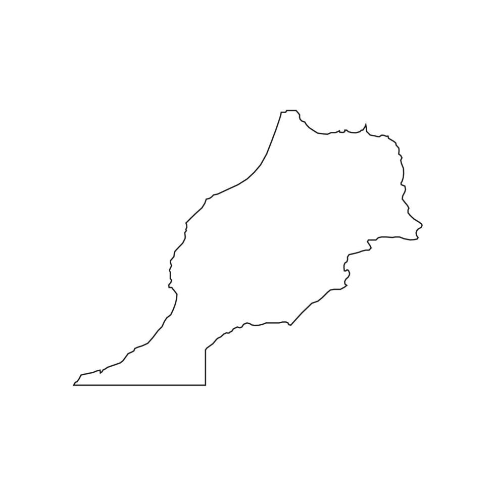 Vector Illustration of the Map of Morocco on White Background