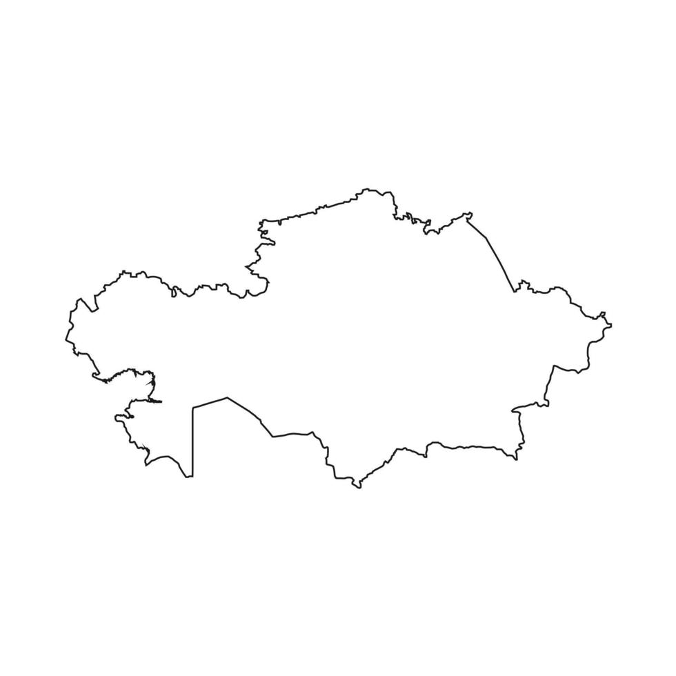 Vector Illustration of the Map of Kazakhstan on White Background