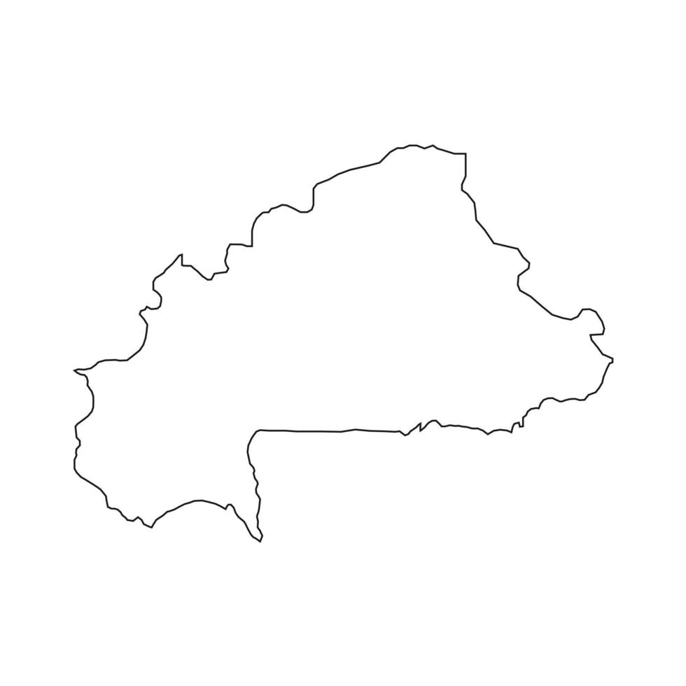 Vector Illustration of the Map of Burkina Faso on White Background