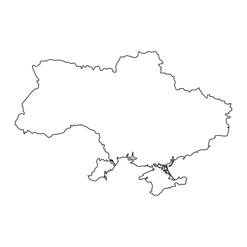 Vector Illustration of the Map of Ukraine on White Background