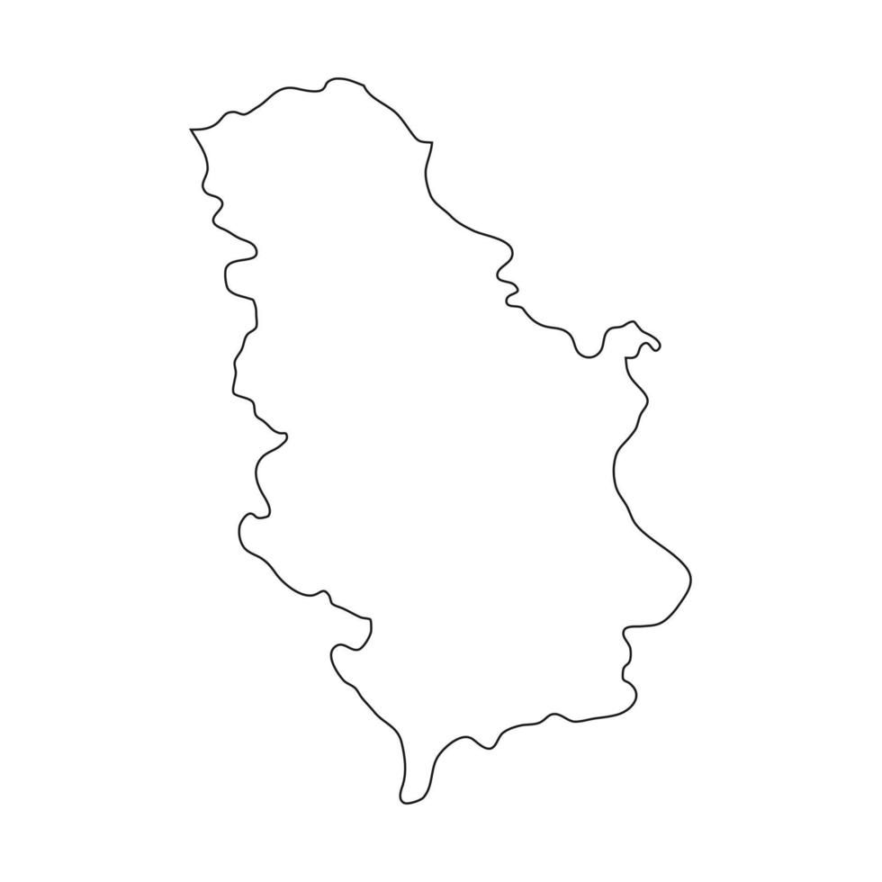 Ilustración vectorial del mapa de Serbia sobre fondo blanco. vector