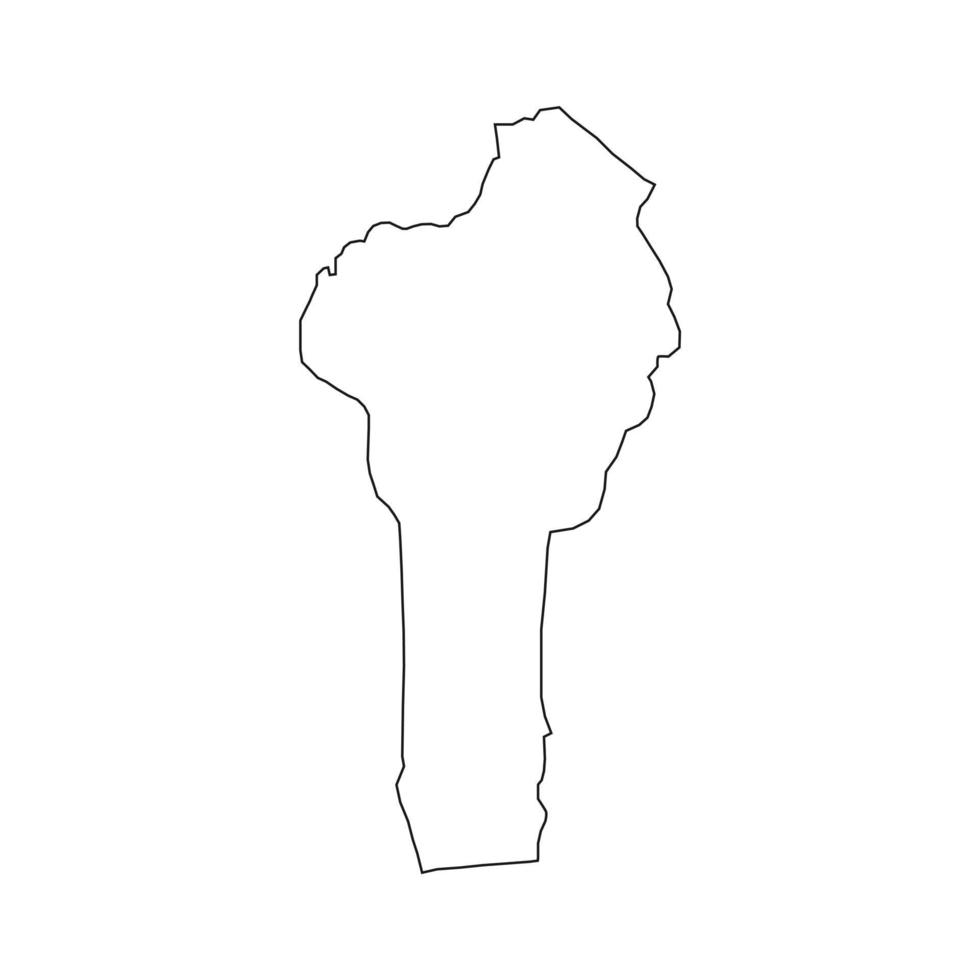 Ilustración vectorial del mapa de Benin sobre fondo blanco. vector