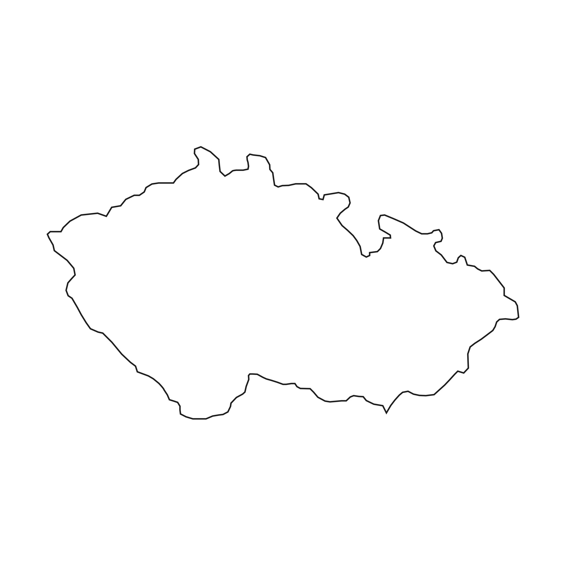 Vector Illustration of the Map of Czech Republic on White Background ...