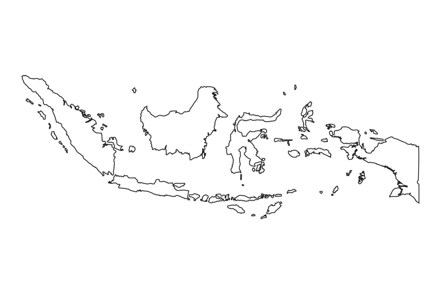 Ilustración vectorial del mapa de Indonesia sobre fondo blanco. vector