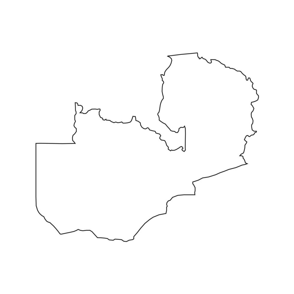 Ilustración vectorial del mapa de Zambia sobre fondo blanco. vector